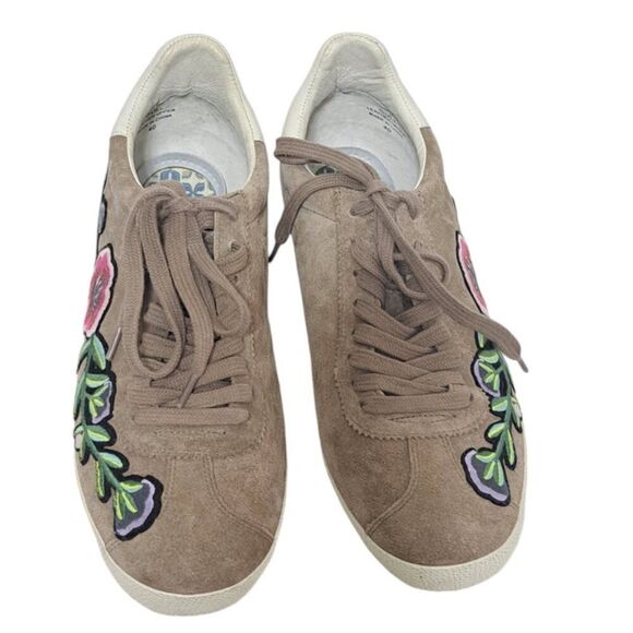 Keds Shoes - Keds Women's Tan Suede Floral Embroidered Comfort Shoes Sneakers Sz 40